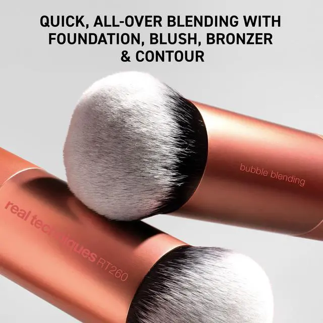 Alt view image 3 of 7 - Bubble Blending Makeup Brush, Multipurpose Foundation Brush For Liquid, Cream, & Powder Products, Unique Round Brush Head, Synthetic Bristles, Vegan & Cruelty Free, 1 Count