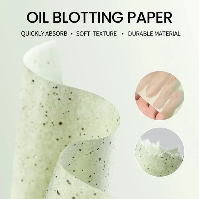 Alt view image 4 of 7 - Oil Blotting Sheets for Face with Mirror and Puff, 300 Sheets Oil Blotting Paper for Oily Skin, Face Oil Absorbing Sheet, Natural Oil Control Film, Absorb Excess Oil, Makeup Friendly