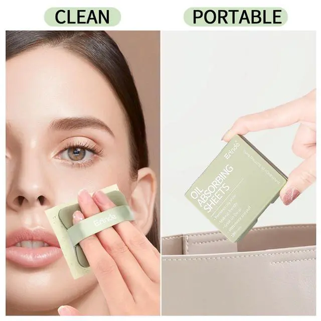 Alt view image 5 of 7 - Oil Blotting Sheets for Face with Mirror and Puff, 300 Sheets Oil Blotting Paper for Oily Skin, Face Oil Absorbing Sheet, Natural Oil Control Film, Absorb Excess Oil, Makeup Friendly