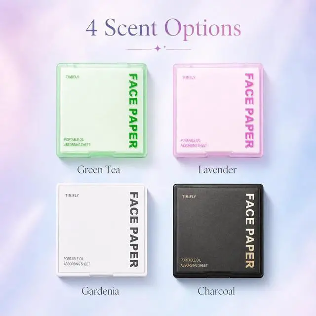 Alt view image 7 of 7 - Oil Blotting Paper for Face, 500 Sheets with Mirror & Puff, Multiple Refills, Absorbs Excess Oil Instantly, Natural Oil Control Film, Lavender