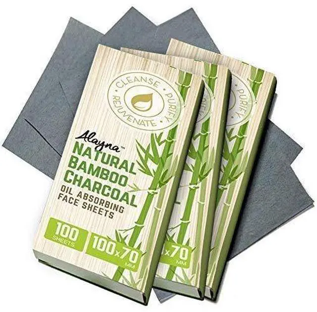 Main image of (3 PK) Oil Blotting Sheets- Natural Bamboo Charcoal Oil Absorbing Tissues- 300 Pcs Organic Blotting Paper- Beauty Blotters for the Face- Papers Remove Excess Shine- For Facial Make Up & Skin Care