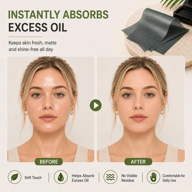 Alt view image 4 of 7 - Oil Blotting Sheets for Face, 500 Pcs Blotting Papers for face with Mirror, Puff and Refill Pack, Rapidly absorb excess oils Makeup Friendly for Women with Oily Skin (Light Gray and Odorless)