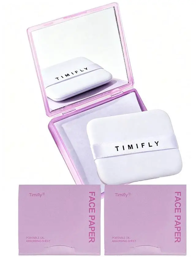 Main image of 300PCS Oil blotting sheets for face - Blotting Papers for Face with Mirror, Puff & Refills, Absorbs Excess Face Oil, Shine Control, Saves Makeup, On-the-Go Facial Oil Control Kit, Matte Finish All Day