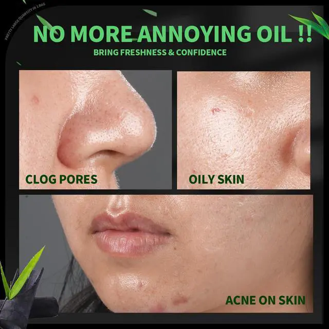 Alt view image 6 of 7 - Blotting Paper for Oily Skin, Natural Bamboo Charcoal Blotting Paper, Oil Blotting Sheets for Face, 100 * 70MM Large Oil Absorbing Sheets Makeup Face Tissues, 200 Counts