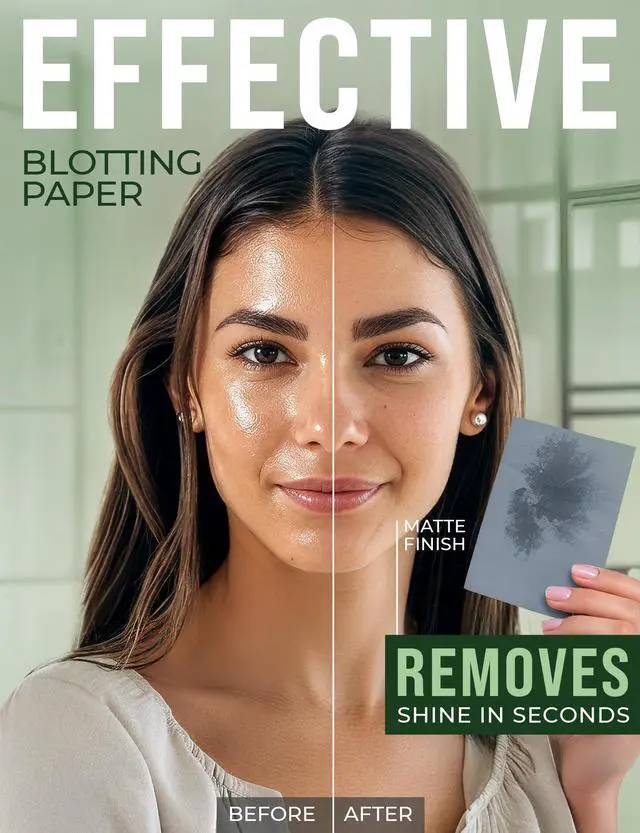 Alt view image 3 of 7 - Natural Oil Blotting Sheets for Face with Bamboo Charcoal - 4pk/400 Makeup Friendly Oil Absorbing Sheets for Face - Blotting Papers for Oily Skin - Perfect for Keeping in Purse - Oil Control Film