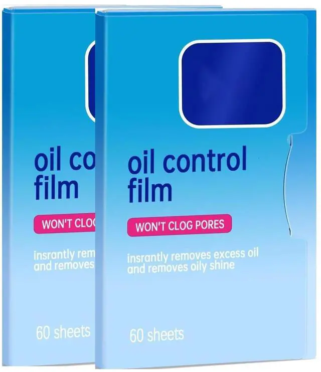 Main image of 2 Packs (120 Sheets) Oil Absorbing Blotting Sheets for Oily Skin, Makeup-Friendly & Portable Oil Wipes