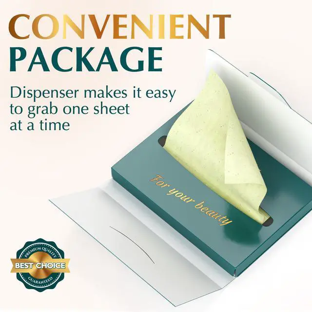 Alt view image 7 of 7 - Natural Green Tea Oil Blotting Sheets for Face - 25% Larger - 3pk/300 Makeup Friendly Blotting Papers for Face - Easy Dispensing Oil Absorbing Sheets