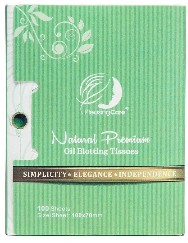 Main image of Natural Green Tea Oil Absorbing Tissues - 100 Counts, Premium Face Oil Blotting Paper - Take Only 1 Piece Each Time Design - Large 10cmx7cm Oil Absorbing Sheets, No Waste and Easy to Carry in Pocket!