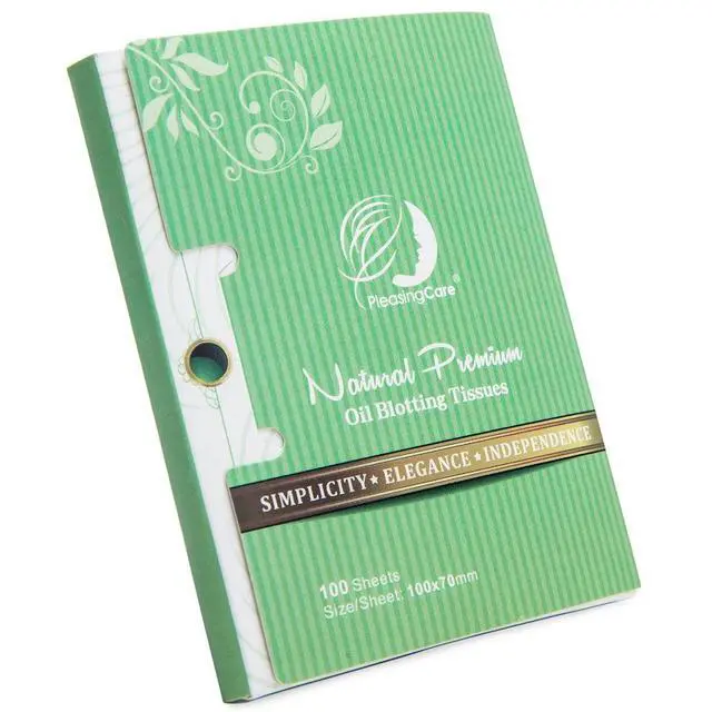 Alt view image 2 of 6 - Natural Green Tea Oil Absorbing Tissues - 100 Counts, Premium Face Oil Blotting Paper - Take Only 1 Piece Each Time Design - Large 10cmx7cm Oil Absorbing Sheets, No Waste and Easy to Carry in Pocket!
