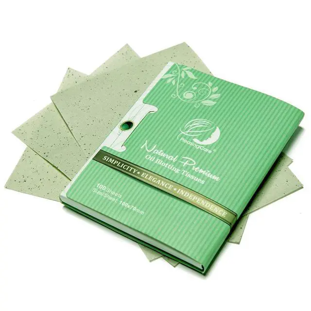 Alt view image 4 of 6 - Natural Green Tea Oil Absorbing Tissues - 100 Counts, Premium Face Oil Blotting Paper - Take Only 1 Piece Each Time Design - Large 10cmx7cm Oil Absorbing Sheets, No Waste and Easy to Carry in Pocket!