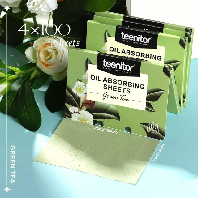 Alt view image 2 of 7 - Oil Blotting Sheets for Face, 400 Sheets Green Tea Oil Absorbing Sheets Blotting Paper for Oily Skin, Oil Absorbent Pads Face Oil Wipes Oil Sheets for Women, Oil Control Film Large 10cmx7cm
