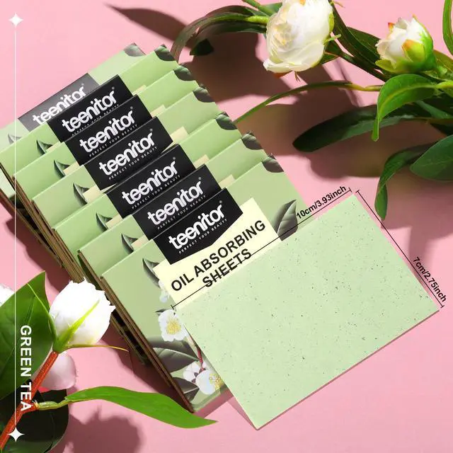 Alt view image 2 of 7 - Green Tea Blotting Paper - 800 Oil Absorbing Sheets for Oily Skin, Face Oil Control Film