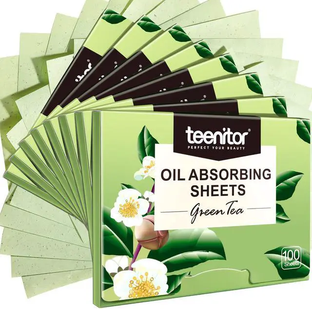 Main image of Green Tea Blotting Paper - 800 Oil Absorbing Sheets for Oily Skin, Face Oil Control Film