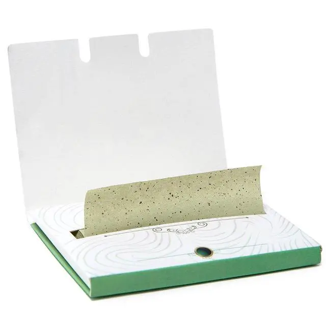 Alt view image 5 of 6 - Natural Green Tea Oil Absorbing Tissues - 100 Counts, Premium Face Oil Blotting Paper - Take Only 1 Piece Each Time Design - Large 10cmx7cm Oil Absorbing Sheets, No Waste and Easy to Carry in Pocket!