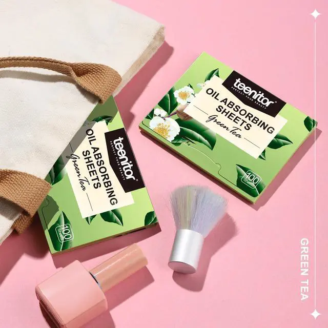 Alt view image 7 of 7 - Green Tea Blotting Paper - 800 Oil Absorbing Sheets for Oily Skin, Face Oil Control Film