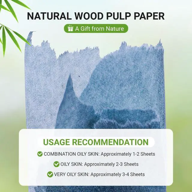 Alt view image 5 of 7 - Oil Blotting Sheets For Face, 1000 Sheets Bamboo Charcoal Blotting Papers For Face (100 Sheets In 10 Packs), Oil Absorbing Sheets For Oily Skin & All Skin Types, Oil Remover For Women & Men