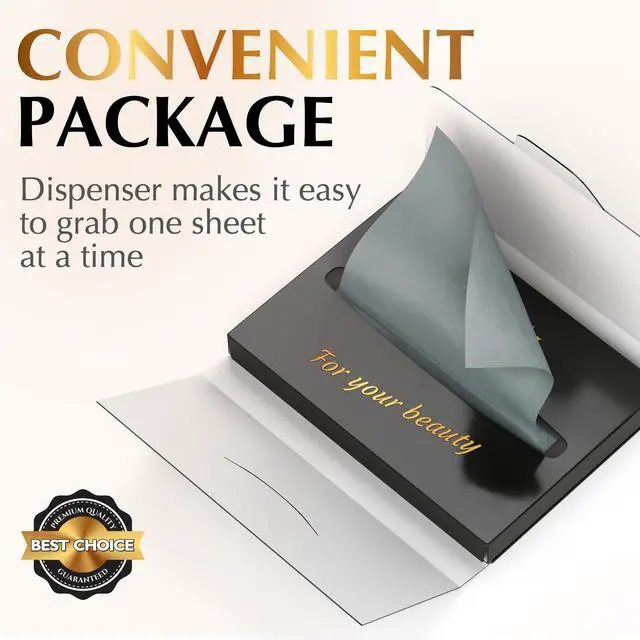 Alt view image 7 of 7 - Natural Oil Blotting Sheets for Face with Bamboo Charcoal - 25% Larger - 3pk/300 Makeup Friendly Oil Absorbing Sheets for Face - Easy Dispensing Blotting Papers - Perfect for Keeping in Purse