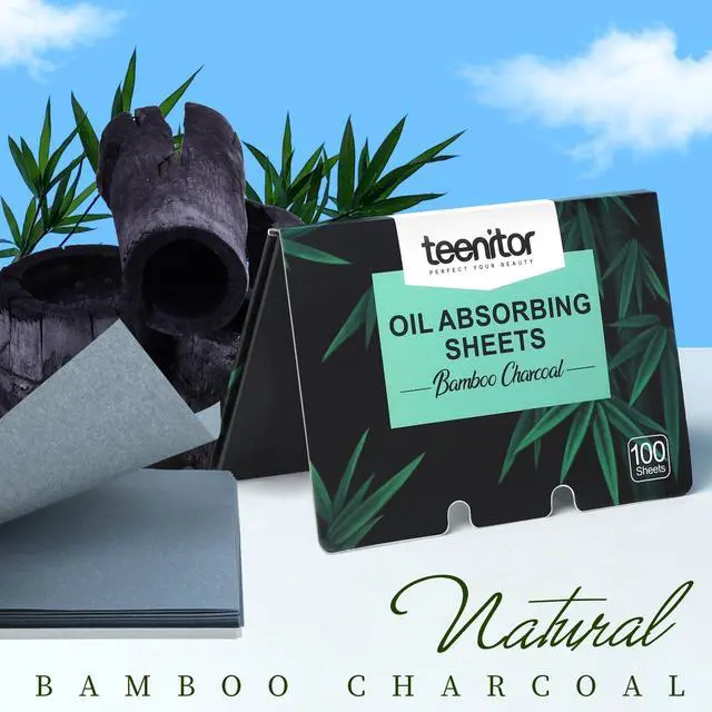 Alt view image 5 of 7 - 400 Counts Oil Blotting Papers for Face, Bamboo Charcoal Oil Absorbing Sheets for Oily Skin, Oil Blotting Sheets for Face, Oil Absorbent Pads Blotter Paper, Oil Face Wipes Large 10cmx7cm