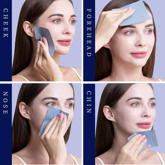 Alt view image 6 of 7 - 400 Counts Oil Blotting Papers for Face, Bamboo Charcoal Oil Absorbing Sheets for Oily Skin, Oil Blotting Sheets for Face, Oil Absorbent Pads Blotter Paper, Oil Face Wipes Large 10cmx7cm