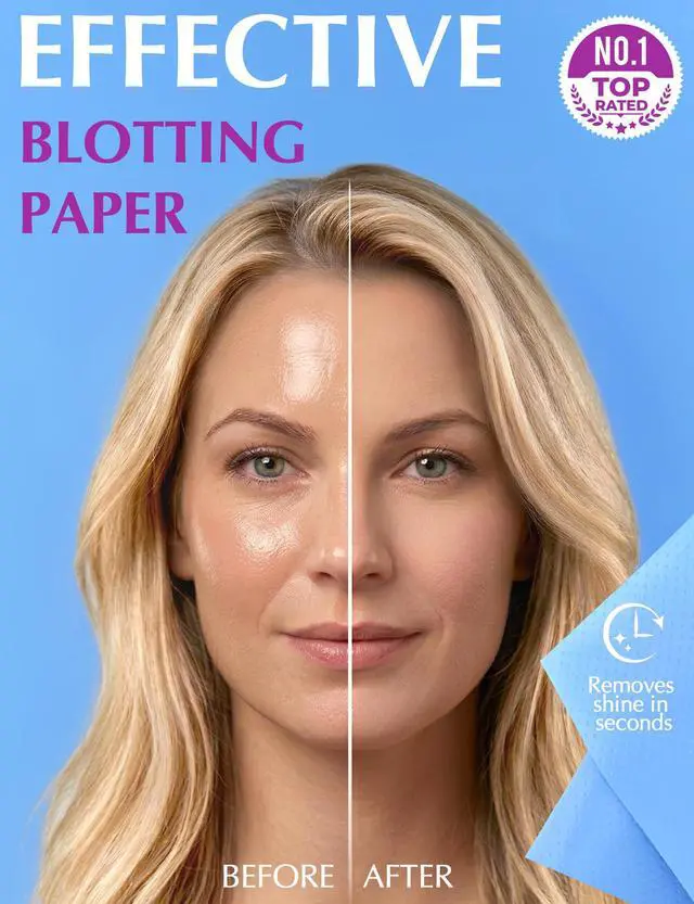 Alt view image 2 of 7 - High-Performance Oil Absorbing Sheets for Face - 3 pack (150 sheets) - Makeup Friendly Blotting Papers for Oily Skin - Oil Blotting Sheets for Face