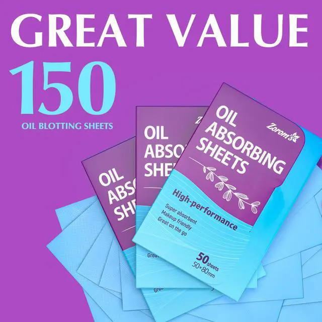 Alt view image 7 of 7 - High-Performance Oil Absorbing Sheets for Face - 3 pack (150 sheets) - Makeup Friendly Blotting Papers for Oily Skin - Oil Blotting Sheets for Face