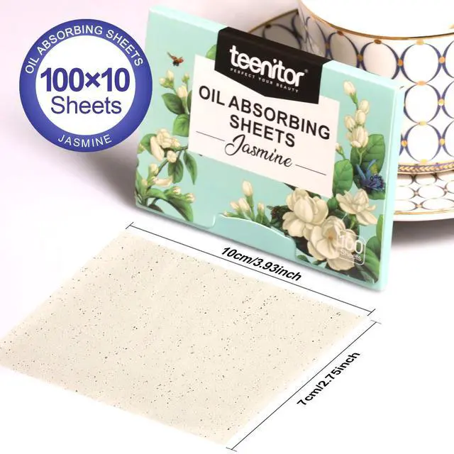 Alt view image 2 of 7 - Face Oil Absorbing Sheets - 1000 Jasmine Blotting Paper for Oily Skin, Natural Oil Control Film Blotting Sheets for Men & Women