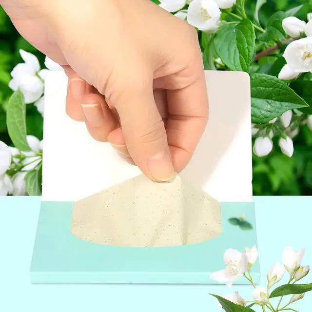 Alt view image 4 of 7 - Face Oil Absorbing Sheets - 1000 Jasmine Blotting Paper for Oily Skin, Natural Oil Control Film Blotting Sheets for Men & Women