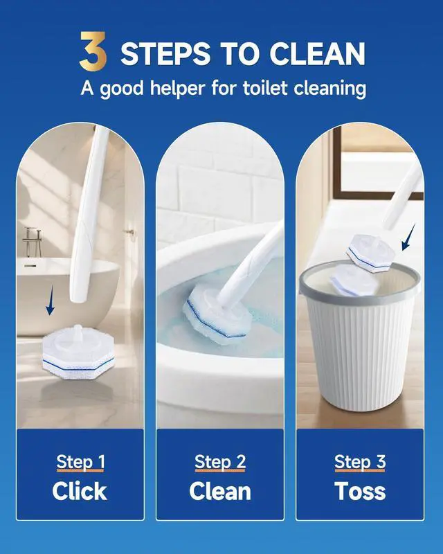 Alt view image 6 of 7 - 20 Count Toilet Wand Refills for Clorox, 5X Cleaning Power Toilet Bowl Cleaners & High-Density Disposable Toilet Scrubber Refill - No Falling Apart, Instant Foam for Bathroom Cleaning