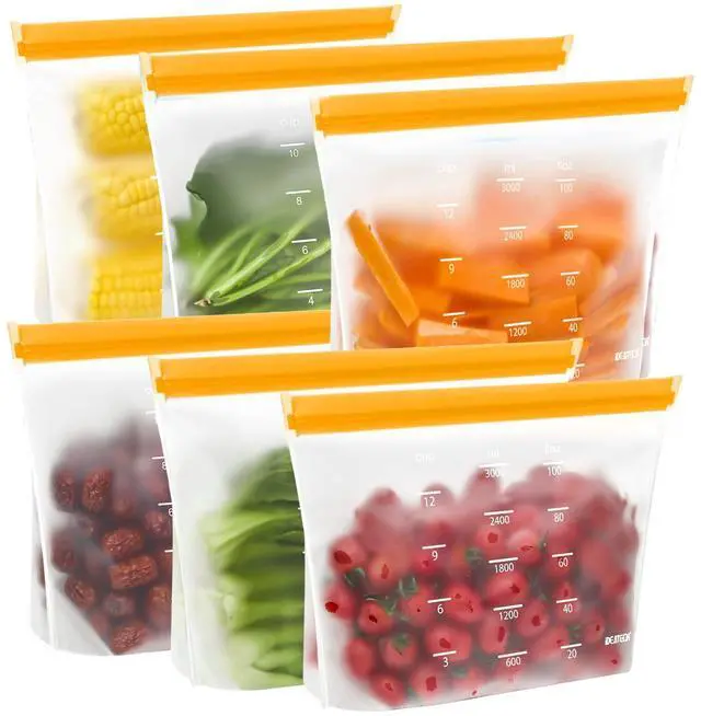 Main image of Reusable Gallon Freezer Bags, Reusable Food Storage Bags, 6Pack