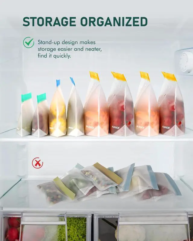 Alt view image 5 of 7 - Reusable Gallon Freezer Bags, Reusable Food Storage Bags, 6Pack