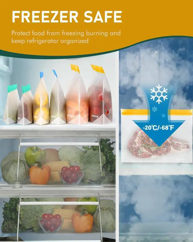 Alt view image 3 of 7 - Reusable Gallon Freezer Bags, Reusable Food Storage Bags, 6Pack