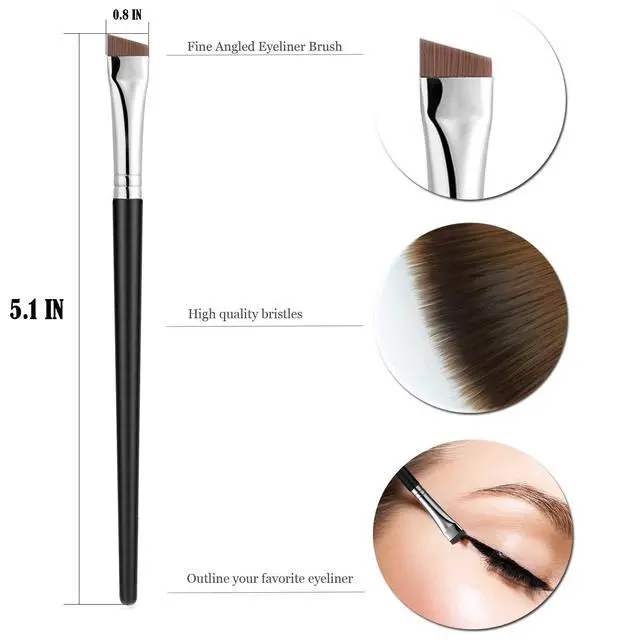 Alt view image 2 of 6 - Fine Angled Eyeliner Brush, Ultra thin Precision EyeLiner Makeup Brushes Set, Fine Point Eyeliner Brush, Synthetic Bristles Eye Makeup Tool (3 Pcs)