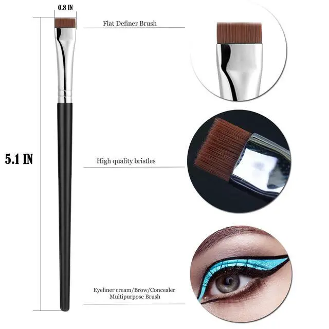 Alt view image 4 of 6 - Fine Angled Eyeliner Brush, Ultra thin Precision EyeLiner Makeup Brushes Set, Fine Point Eyeliner Brush, Synthetic Bristles Eye Makeup Tool (3 Pcs)