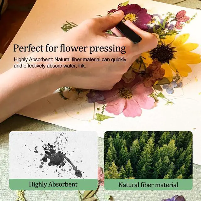 Alt view image 4 of 7 - Blotting Paper for Flower Press, 20 Sheets Large A4 Highly Absorbent and Reusable Blotter Paper for Flower Press Paper Craft 8.26 x 11.4 inch