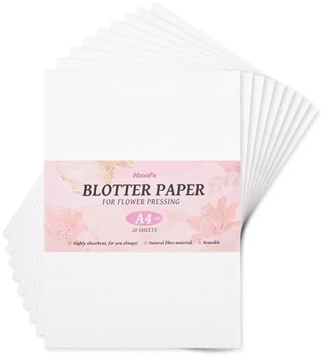 Main image of 20 Sheets Blotting Paper for Flower Press, Large 8.26 x 11.8 inch A4 Highly Absorbent and Reusable Blotter Papers for Flower Press Herbarium Craft Blotter Paper Sheets Papers Craft Supplies