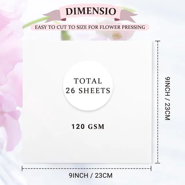 Alt view image 2 of 6 - 26 Sheets Blotting Paper for Flower Press, 9 x 9 inch Highly Absorbent and Reusable Blotter Papers for Flower Pressing, Flower Press Paper Sheets