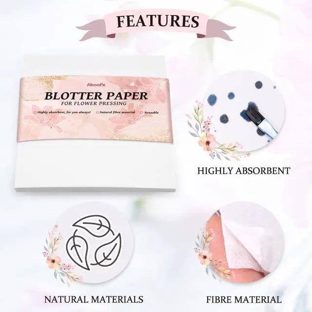 Alt view image 4 of 6 - 26 Sheets Blotting Paper for Flower Press, 9 x 9 inch Highly Absorbent and Reusable Blotter Papers for Flower Pressing, Flower Press Paper Sheets