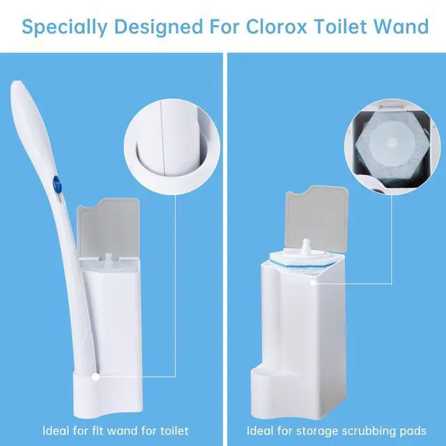 Alt view image 4 of 6 - Holder for Clorox Toilet Wand, Compatible with Clorox Toilet Wand Holder only, White & Gray