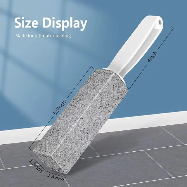 Alt view image 5 of 7 - Toilet Bowl Cleaner Pumice Stone -Hard Water Stain Remover with Ergonomic Handle, Powerfully Removes Toilet Bowl RingsRust &LimeIdeal for Toilet Brush/BBQ Grills/Sink/Pool/Bathroom2Pack