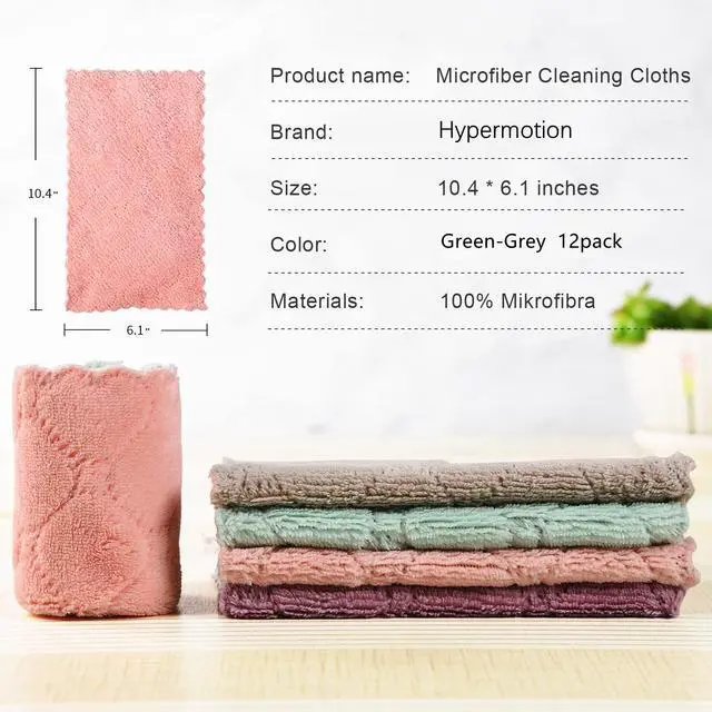 Alt view image 2 of 7 - Microfiber Cleaning Cloth, Kitchen Towels, Double-Sided Microfiber Towel Lint Free Highly Absorbent Multi-Purpose Dust and Dirty Cleaning Supplies for Kitchen Car Cleaning. Pack of 12
