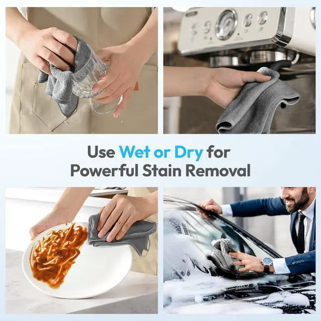 Alt view image 6 of 7 - Microfiber Cleaning Cloth, Gray, 12 Pack, 12" x 12"