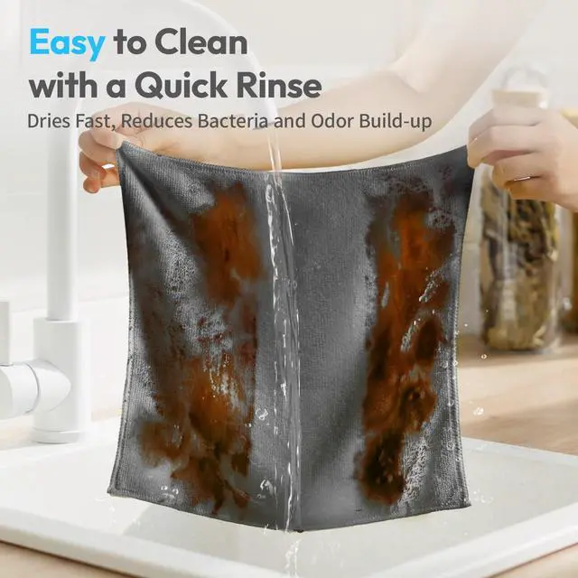 Alt view image 5 of 7 - Microfiber Cleaning Cloth, Gray, 12 Pack, 12" x 12"