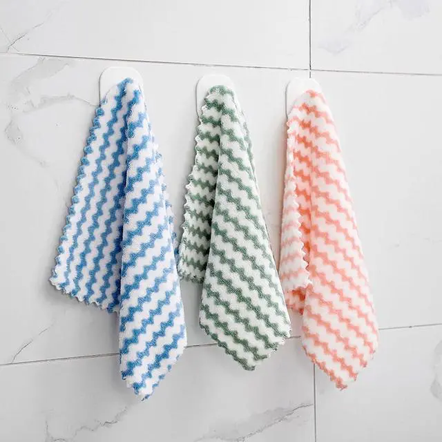Alt view image 6 of 7 - 21 Pack Super Absorbent Dish Cloths Coral Velvet Microfiber Kitchen Towels Lint-Free Nonstick Oil Reusable Washable Fast Drying Rags 10"x10" Multipurpose Cleaning Dishcloths for Dishes Countertops