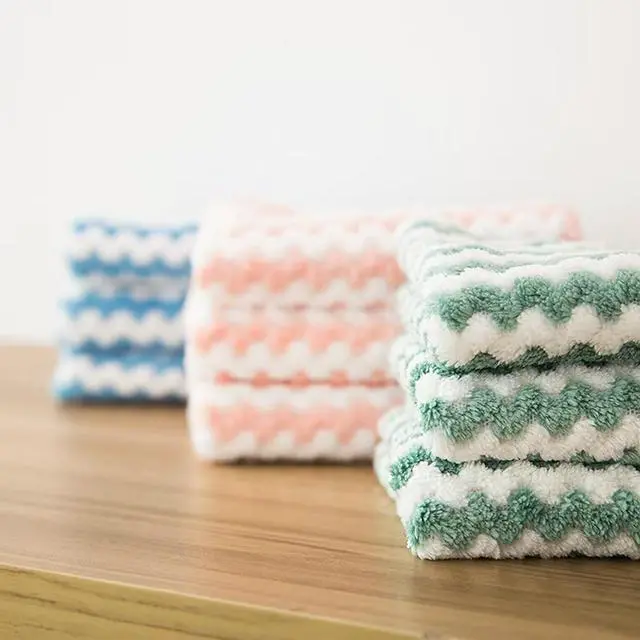 Alt view image 7 of 7 - 21 Pack Super Absorbent Dish Cloths Coral Velvet Microfiber Kitchen Towels Lint-Free Nonstick Oil Reusable Washable Fast Drying Rags 10"x10" Multipurpose Cleaning Dishcloths for Dishes Countertops