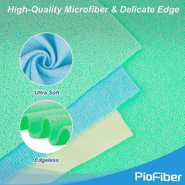 Alt view image 4 of 7 - Shop Towels 20 Pack Edgeless Microfiber Cleaning Cloths, 12"x12" Lint-Free, Reusable Towels for Car Detailing, Kitchen, Garage & Glass Quick Dry Rags