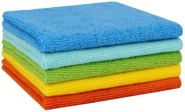 Main image of Microfiber Cleaning Cloth, 5PK, Soft Absorbent Rags, Microfiber Towels for Cars, Kitchen Towels, Dusting Cloth for Home, Window, Cleaning Supplies, 12"×12"