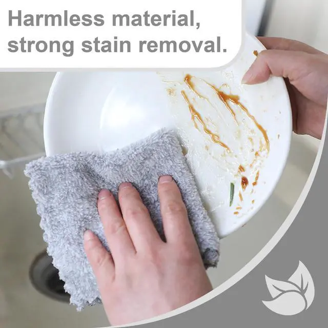 Alt view image 2 of 7 - 20 Pack Super Absorbent Dish Cloths Coral Velvet Microfiber Kitchen Towels Lint-Free Nonstick Oil Reusable Washable Fast Drying Rags 9.84"x9.84" Multipurpose Cleaning Dishcloths for Dishes Countertops