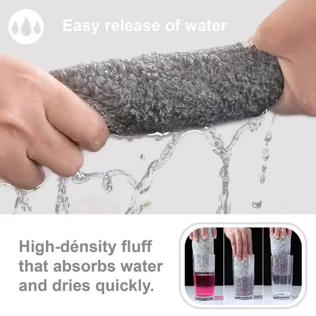 Alt view image 4 of 7 - 20 Pack Super Absorbent Dish Cloths Coral Velvet Microfiber Kitchen Towels Lint-Free Nonstick Oil Reusable Washable Fast Drying Rags 9.84"x9.84" Multipurpose Cleaning Dishcloths for Dishes Countertops