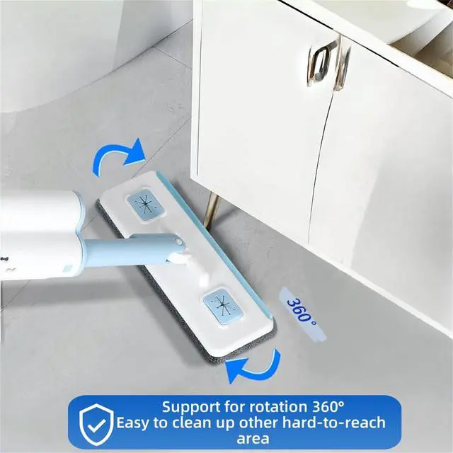 Alt view image 6 of 7 - Self-Squeezing Mini mop Hand-Free Small Sponge Cleaning mop Suitable for Desktop, Kitchen, Bathroom, Glass, car, Corners and Other Small Spaces (Sponge 3pcs Squeeze Handle 1pcs) (Blue)