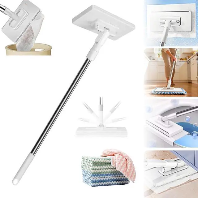 Main image of Snap Grip Mini Mop, Hands Free Multi Purpose Flat Mop, Upgraded Disposable Dust, Zero Touch Mini Mops, Convenient Cloth Changing Mops, Foldable Adjustable Long Handle (1pc+ 5 Cloths)
